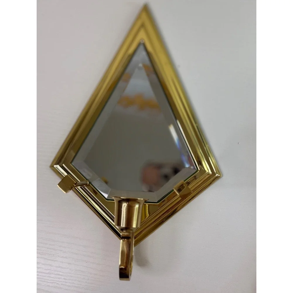 Vintage PartyLite Infinity Brass Mirrored Wall Candle Sconce
